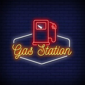 Gas Station neonowe logo